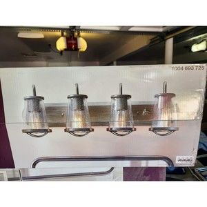 Home Decorators  Georgina 4-Light Vanity Fixture With Clear Seeded Glass Shades